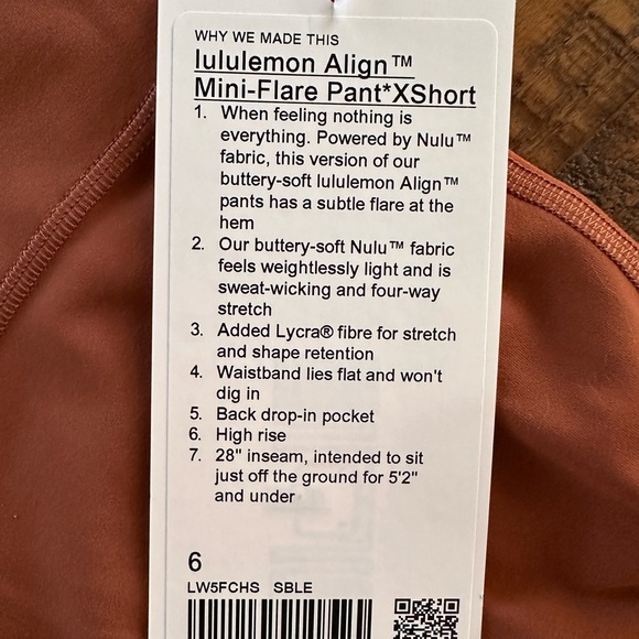 Lululemon align mini flare pant extra short - Picture 2 of 3